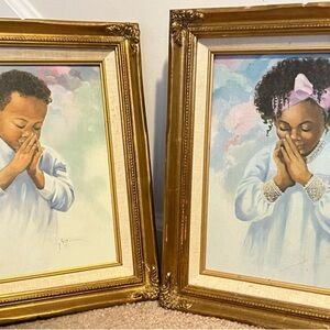 Gold Framed Praying Children Art Prints